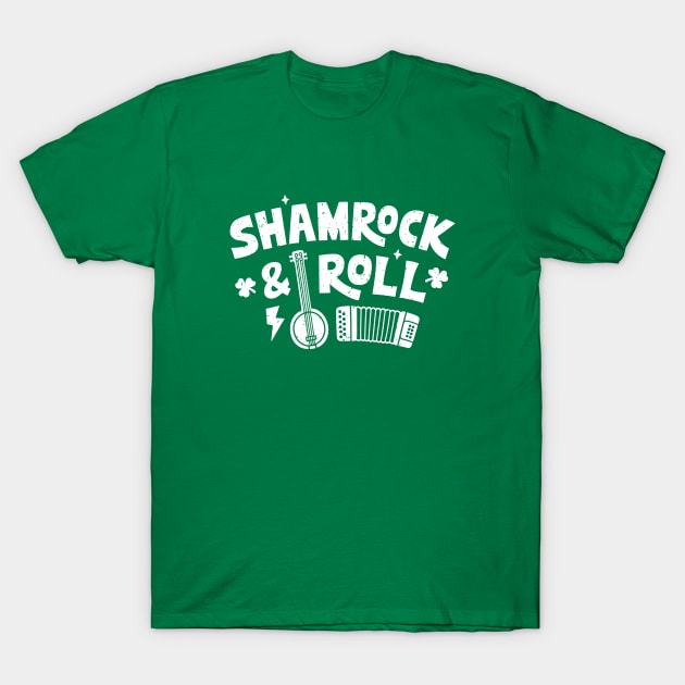 Shamrock & Roll Banjo and Accordion Funny T-Shirt by rustydoodle